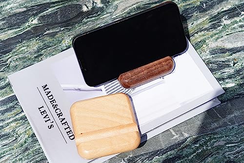 Round Huanghuali Mobile Phone Stand, Practical Mobile Phone Stand, Portable Smart Phone Stand, Compatible with Most Types of Mobile Phone Stand. (Round Walnut Phone Stand)