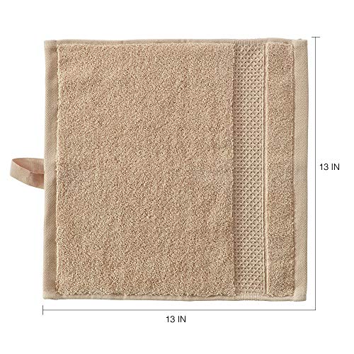 Idesign Spa 6 Piece Bath Towels With Hanging Loop, 100% Cotton Soft Absorbent Machine Washable Towels For Bathroom, Gym, Shower, Tub, Pool, 2 Bath Towels, 2 Hand Towels, 2 Washcloths - Linen #TOP3