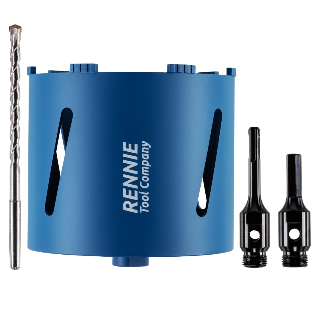 172mm x 150mm Long Diamond Core Drill Bit Set Includes SDS Adapter, Hex Shank Adapter & Centre Drill Bit. To Be Used In Concrete Masonry Brick Block Stone Granite Diamond Drill Bit Core Accessories