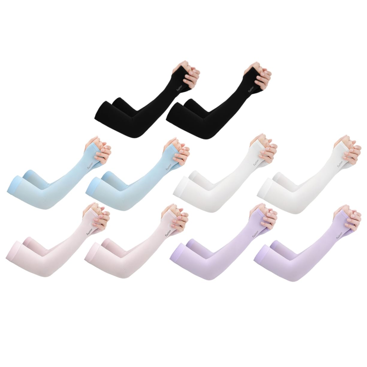 GALPADA 15paare Uv-Schutz Armstulpen Aus Atmungsaktivem Eiskrepp Sonnenschutz Ärmel Für Outdoor-aktivitäten Wie Golfen Fischen Und Fahren Mischfarben Weiß Blau