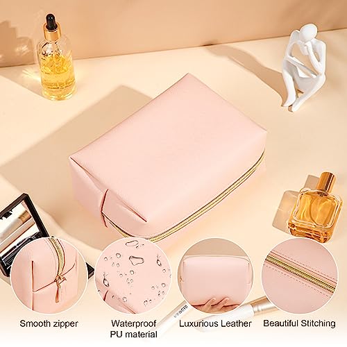 8 Pcs Small Preppy Makeup Bag, PU Leather Zipper Cosmetic Bag Bulk, Plain Cosmetic Pouch Waterproof Versatile Portable Toiletry Bag Daily Storage Beauty Bag Organizer for Wedding Party Gift Travel4