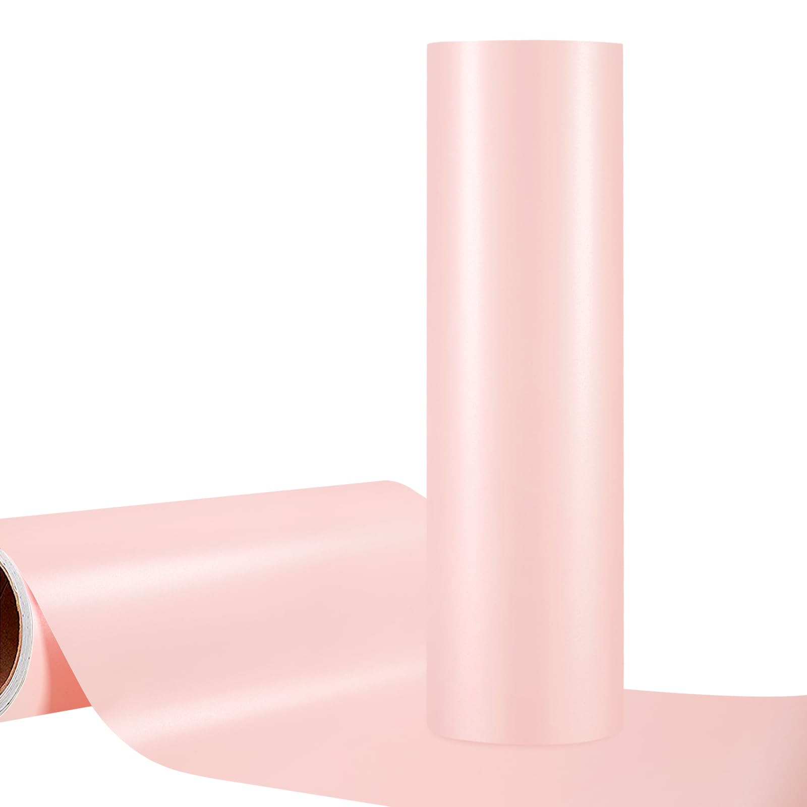 WRAPXPERT Vinilo permanente rosa, rollo de vinilo adhesivo rosa mate de 12 x 10 pies para cricut, decoración del hogar y calcomanía de coche, vaso, rosa claro
