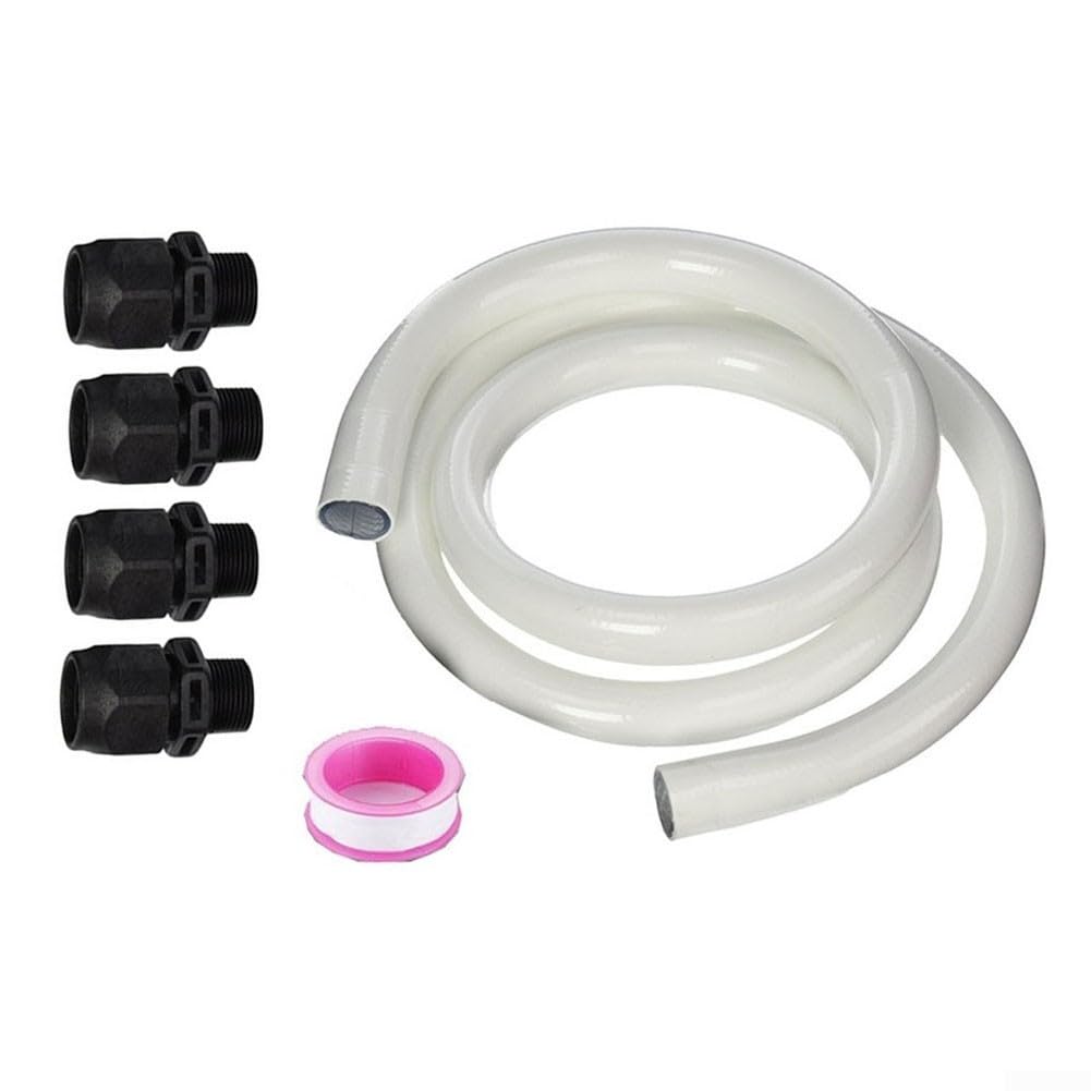 Poolpumpenschläuche Schwimmbadpumpe und Filterarmaturen Rohrzubehör Verstärktes PVC Booster Pumpenschläuche Kit 353020 mit 4 Adaptern PTFE-Band für Pentair und Polariss Druckseitenreiniger