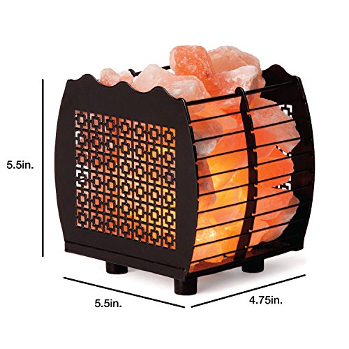 Himalayan Pink Salt Lamp Basket & Dimmer Cord Bulb #TOP1