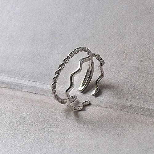 to My Daughter Highs and Lows Ring - Sterling Silver Adjustable Inspirational High and Low Rings Wraparound Wave CZ Zig Zag Up and Down Encouragement Jewelry Gifts For Women Girls 6