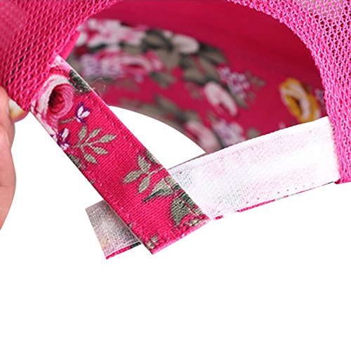 Eforstore Snapback Baseball Cap Floral Perforated Ball Caps Golf Hats Summer Mesh Hat for Women Teens Girls Hot Pink