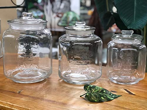 新品未使用　スペイン製ガラスジャー　大小3個セット Amazon｜キャニスター ガラス おしゃれ キャニスターセット3