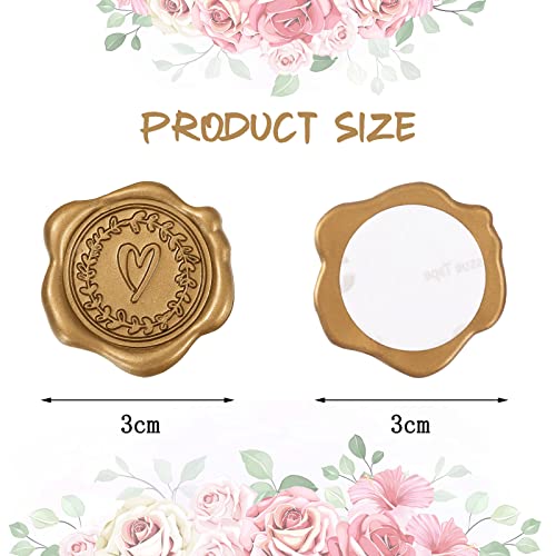 Whaline 50Pcs Wax Seal Stickers Heart Pattern Envelope Seal Stickers Bronze Classic Self-Adhesive Seal Stickers For Wedding Anniversary Greeting Invitation Cards Snail Mails Wine Packages Gift #TOP1