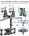 woleyi Rearview Mirror Tablet Holder for Car, Rear View Mirror Car Tablet Mount, 360° Rotatable Adjustable Universal Clip, for iPad Pro Air Mini, Galaxy Tabs, Z Fold, Fire HD, iPhone, 4.7-11