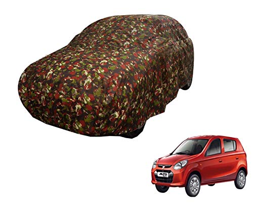 Image of Auto Hub Car Cover Compatible with Maruti Alto 800 Old with Weather Proof, Triple Stitched, Alto 800 Car Cover Jungle Look