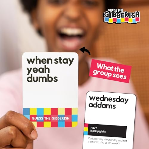 Guess-The-Gibberish-Card-Game-for-Families-by-Relatable-From-The-Creators-of-Incohereant-Fun-Kids-Games-for-Kids-12-Easter-Basket-Stuffers-Includes-400-Cards-Instructions-and-1-Sand-Timer Guess The Gibberish Card Game for Families by Relatable From The Creators of Incohereant Fun Kids Games for Kids 12 Easter Basket Stuffers Includes 400 Cards Instructions and 1 Sand Timer