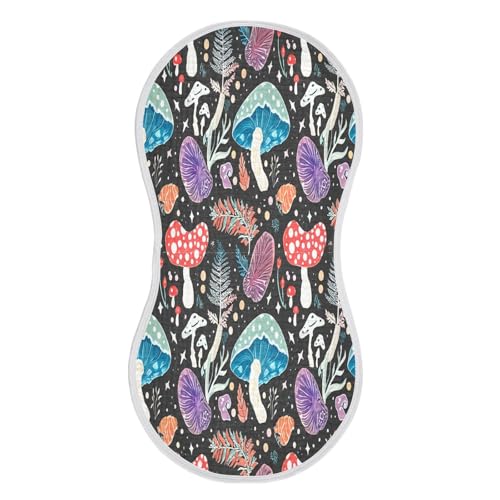 Kigai Mushrooms Baby Burp Cloths Extra Soft and Absorbent Burping Rags Cotton Burping Clothes Baby Washcloths for Newborn Boys Girls - 1 Pack