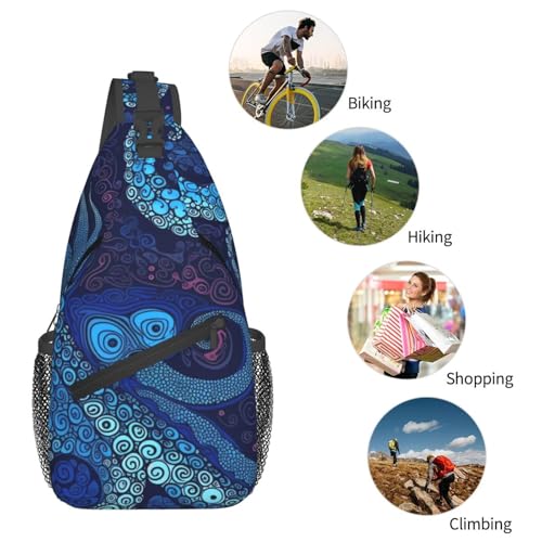 Mochila tipo sling negra para senderismo y viaje miniatura 5