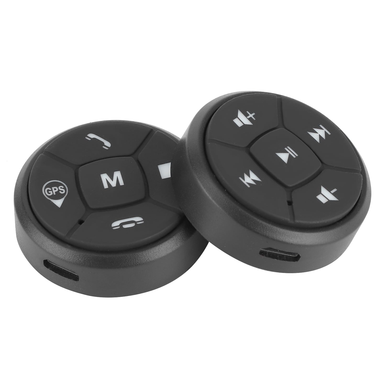 SIXRUN Bouton de Commande au Volant, Télécommande sans Fil, ABS Métallique, Contrôle GPS du Volume de la Musique et Vidéo pour Voitures
