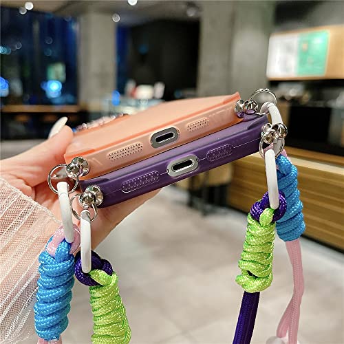 Protection de lentille plaquée et étui collier rose pour iPhone 14 en polycarbonate rigide - 6