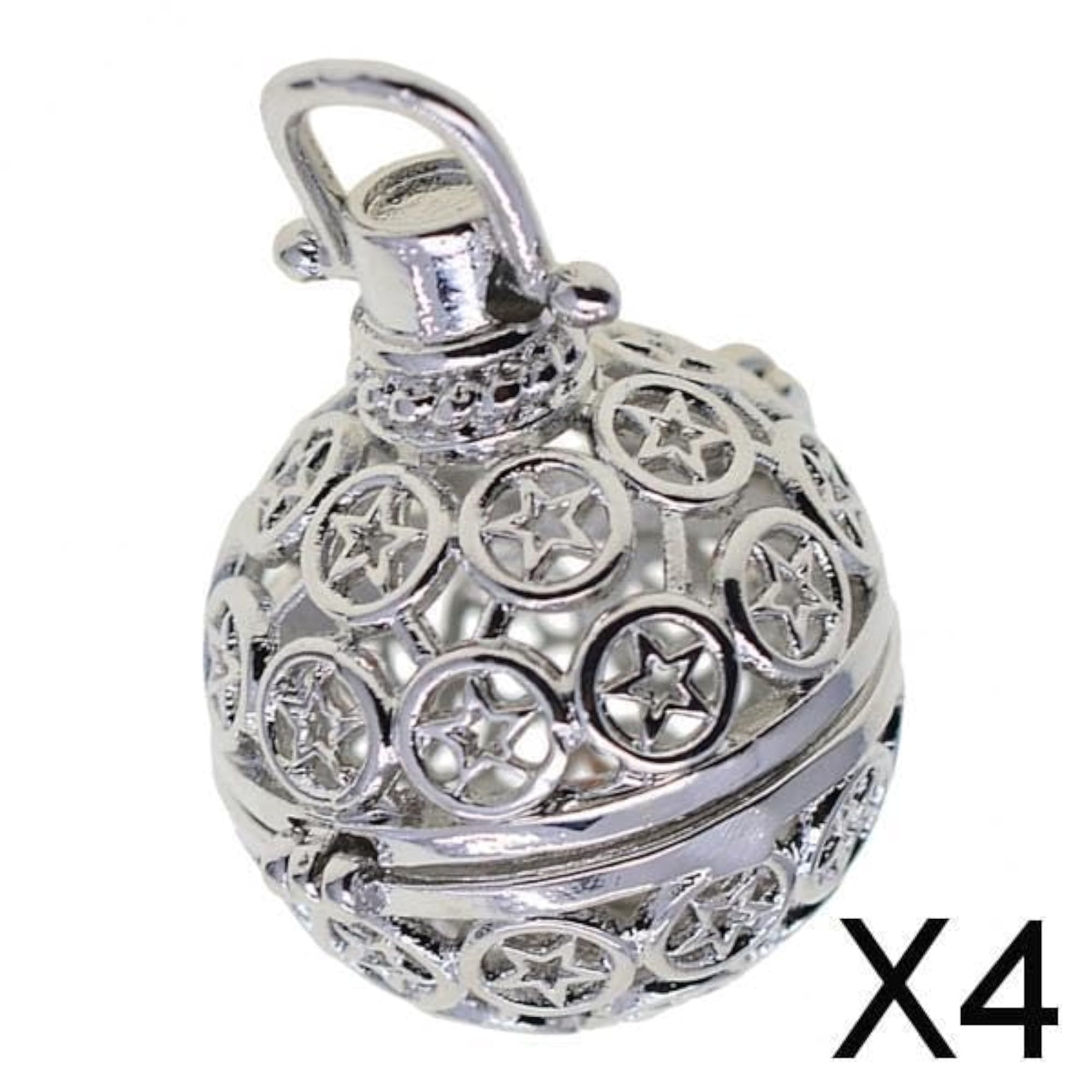 4x Beads Cage Charms Locket Pendant Settings