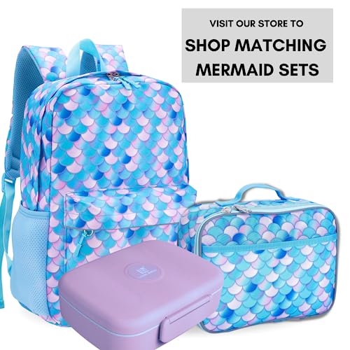 Fenrici Mermaid Backpack For Girls, Teens, Girls' Backpack For School, Kids' Bookbags With Padded Laptop Compartment, Mermaid Scale, Turquoise, Blue, 17 Inch #TOP5