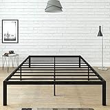 AMBEE21 Minimalistic Full Size Metal Platform Bed Frame with Storage | Black | Sleek Black Design