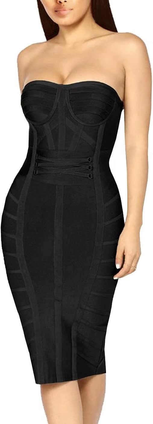 Hybrid & Company Womens Elegance Stretch Chic Bandage Dress