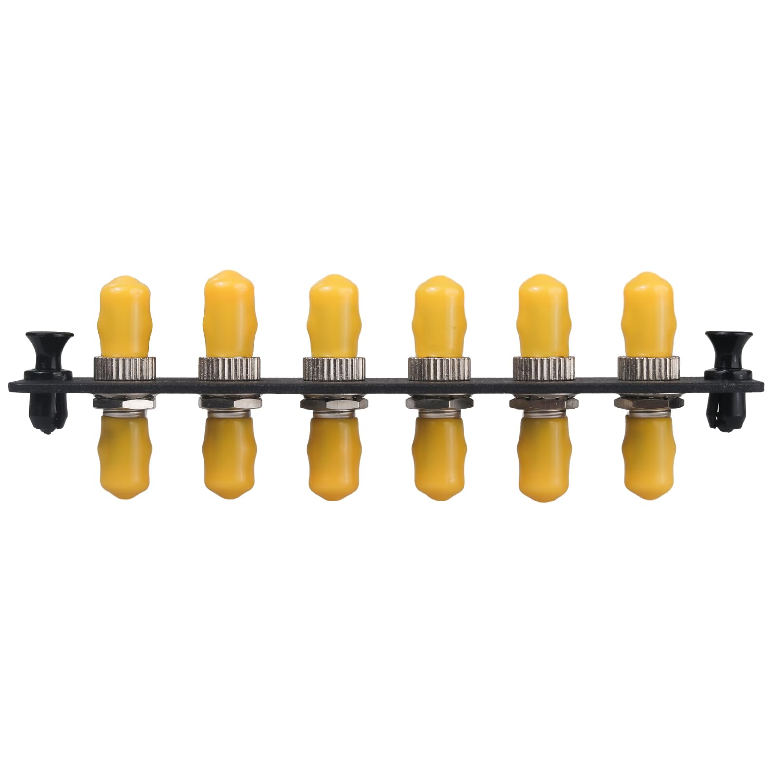 Lot de 3 panneaux de brassage Simplex ST en fibre avec adaptateurs Simplex monomode jaune ST 6 ports fibre
