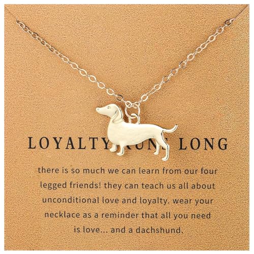 Josojoou Dog Necklace for Women Cute Dachshund Necklace Pendant Dachshund Jewelry Gifts for Animal Lovers Friends and Family (Gold)