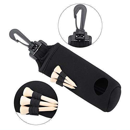 Alomejor Ball Bag Holder Clip Utility Pouch Tees Holder Carry Bag Carrier Pouch Waist Belt Bag Golfing Accessories (Black) - Image 3