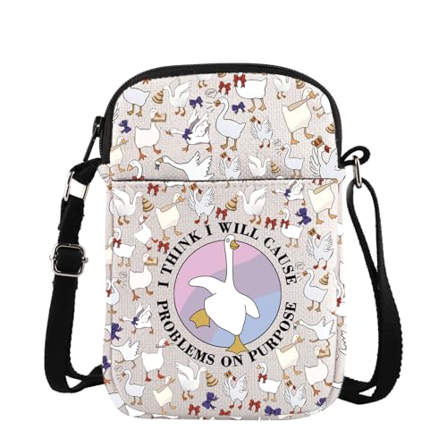 TSOTMO Goose Game Merch Crossbody Bag Honking Gift for Gamer Anarchist Baseball Bat Goose Lovers Gift