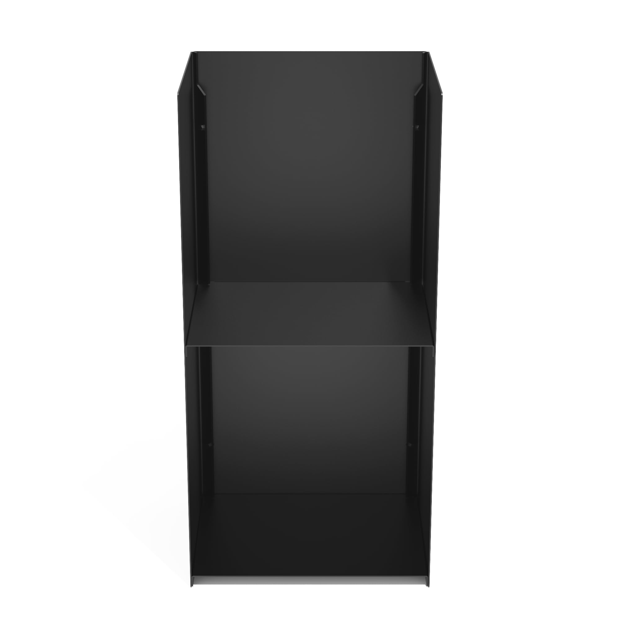 teileplus24 BHS9 Kaminholzregal Innen Außen | Brennholzregal Metall | Kaminholzkorb | Industrial Look, Modell:Schwarz