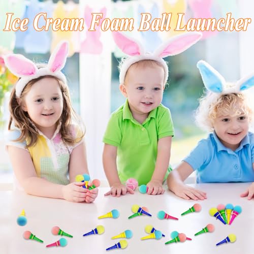 Image of Juuxncgv 50 Pcs 4 Inch Ice Cream Shooters Toy, Mini Ice Cream Cone Shooter Toys Kids, Carnival Prize