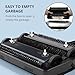 Casabella Electrostatic Floor and Carpet Sweeper | Non-Electric Vacuum Broom and Hand Push Floor Sweeper with Dual Rotating Brush Rolls System & Dust Pans | Ideal Home Cleaning Essentials | Black