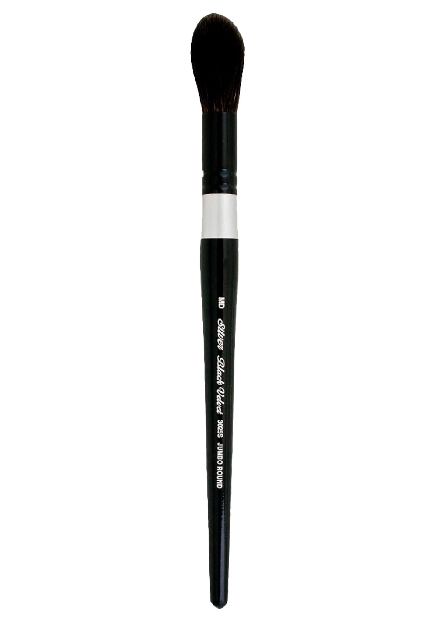 Argent Brosse Jumbo Brosse Ronde à Manche Court, écureuil et mélange synthétique, Noir, Taille M