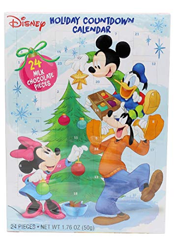 2019 Disney Mickey Mouse and Friends Christmas Advent Countdown Calendar with 24 Milk Chocolate Pieces, 1.76 oz