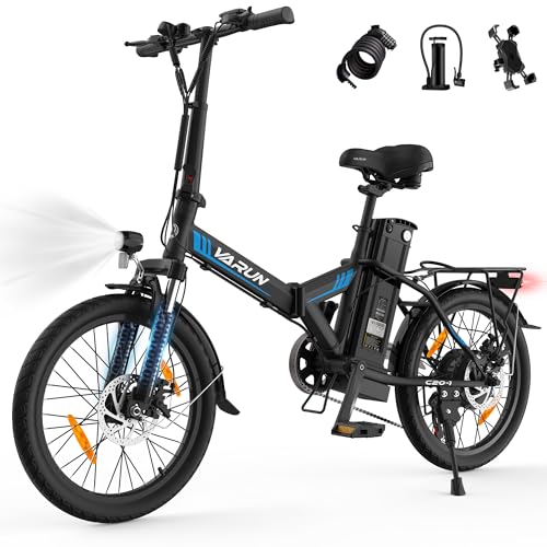 VARUN E Bike Klapprad, 20 Zoll City E-Bike Elektrofahrrad Herren Damen mit 48V 374.4 Wh Akku, Faltbares E-Fahrrad mit LCD, StVZO-Zertifikat, bis zu 70KM