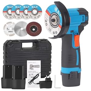Mini Winkelschleifer Akku, Professional Winkelschleifer mit 2 x Batterien 4500mAh, 19500 rpm, Mini Akku Flex mit 7 Trennscheiben 75MM zum Schneiden, Polieren und Schärfen