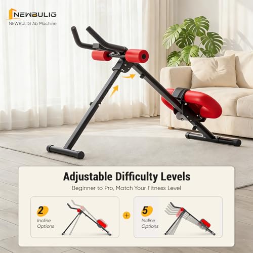 Image of NEWBULIG Ab Machine, Abs Workout Equipment for Home Gym, Adjustable Ab Trainer Machine for Stomach Workout, Foldable Abdominal Trainer