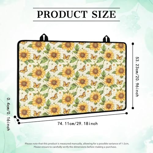 Image of Sunflower Butterfly Stove Top Cover for Electric Stove, Glass Ceramic Stove Top, Heat Resistant Cooktop Cover Dish Drying Mats