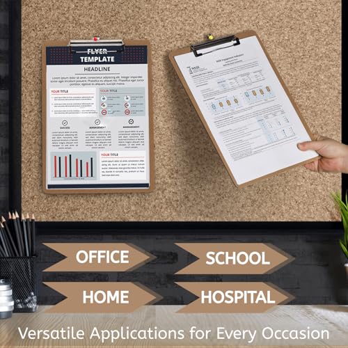 YOUEON 20 Pack Hardboard Office Clipboards, 9 x 12.5 Inch Letter Size Clipboard with Low Profile Clip & Hangable Loop, Clip Boards for Home Office School Hospital Supplies image 5
