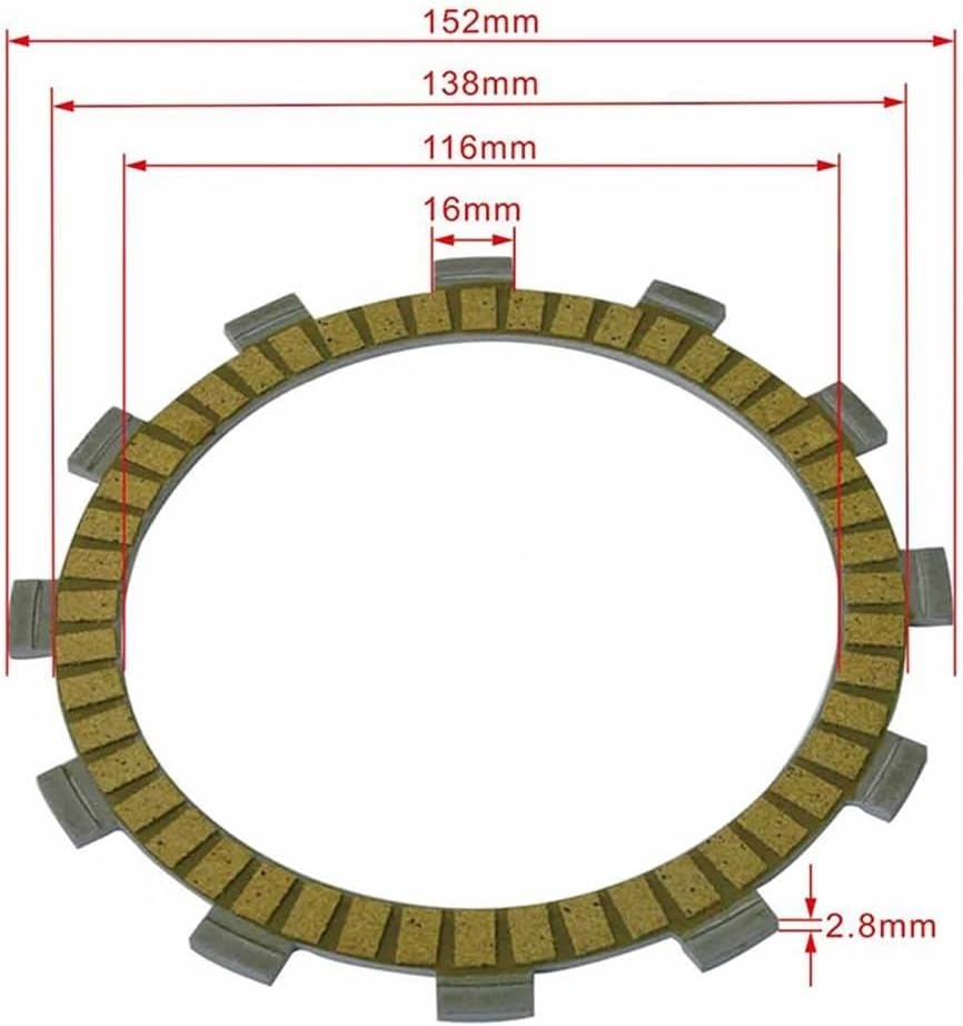Clutch Disc Friction Plate 9 Pcs Motocycle Fibrous Clutch Discs Plates For RM250 1992-1993 RMX250 1992-1993 RM RMX 250