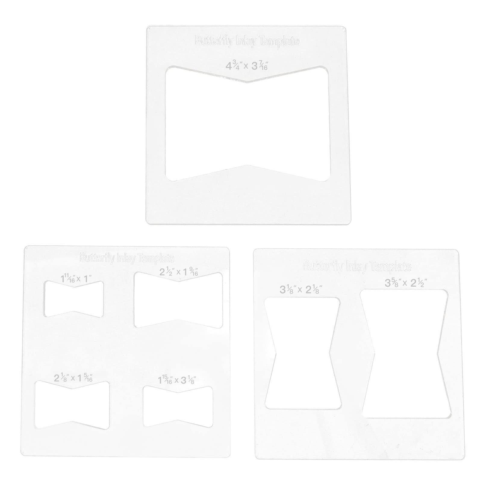 Plantilla de incrustaciones de mariposa 6x6 pulgadas transparente carpintería