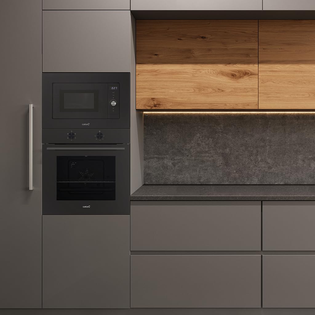 Horno Estático Cata SES 8004 FB 73 Litros, 4 Funciones, 5 Niveles, Puerta fria, Sistema Limpieza Aquasmart, Color Negro