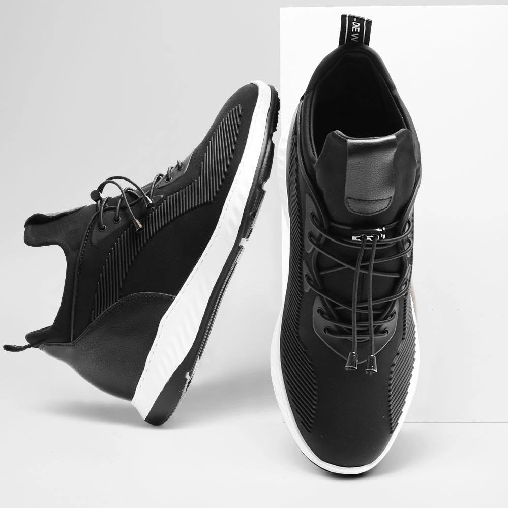 CHAMARIPA Herren Sport-Freizeitschuhe mit unsichtbarer Innenerhöhung | Echtleder-Steigerschuhe mit verdeckter Erhöhung, atmungsaktives Obermaterial, leichte Sport-Freizeitschuhe für Herren.