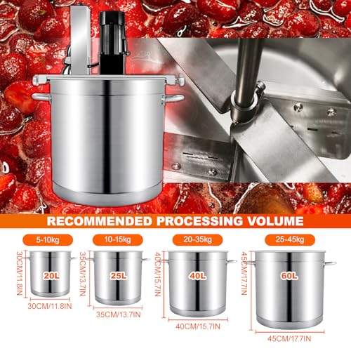Máquina mezcladora eléctrica automática comercial para mermelada, salsa, relleno, compatibilidad con calefacción múltiple, velocidad ajustable con parte inferior de raspado para una mezcla eficiente