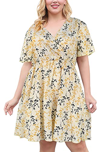Image of Nemidor Women Plus Size Summer Dress Casual Boho Swing Pocket
