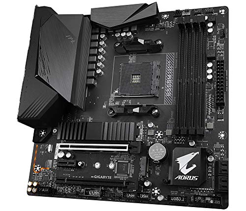 Image of GIGABYTE B550M AORUS PRO Motherboard with Digital VRM Solution, Enlarged Surface Heatsinks, PCIe 4.0 x16 Slot, Dual PCIe 4.0 /3.0 x4 M.2 with Thermal Guard,