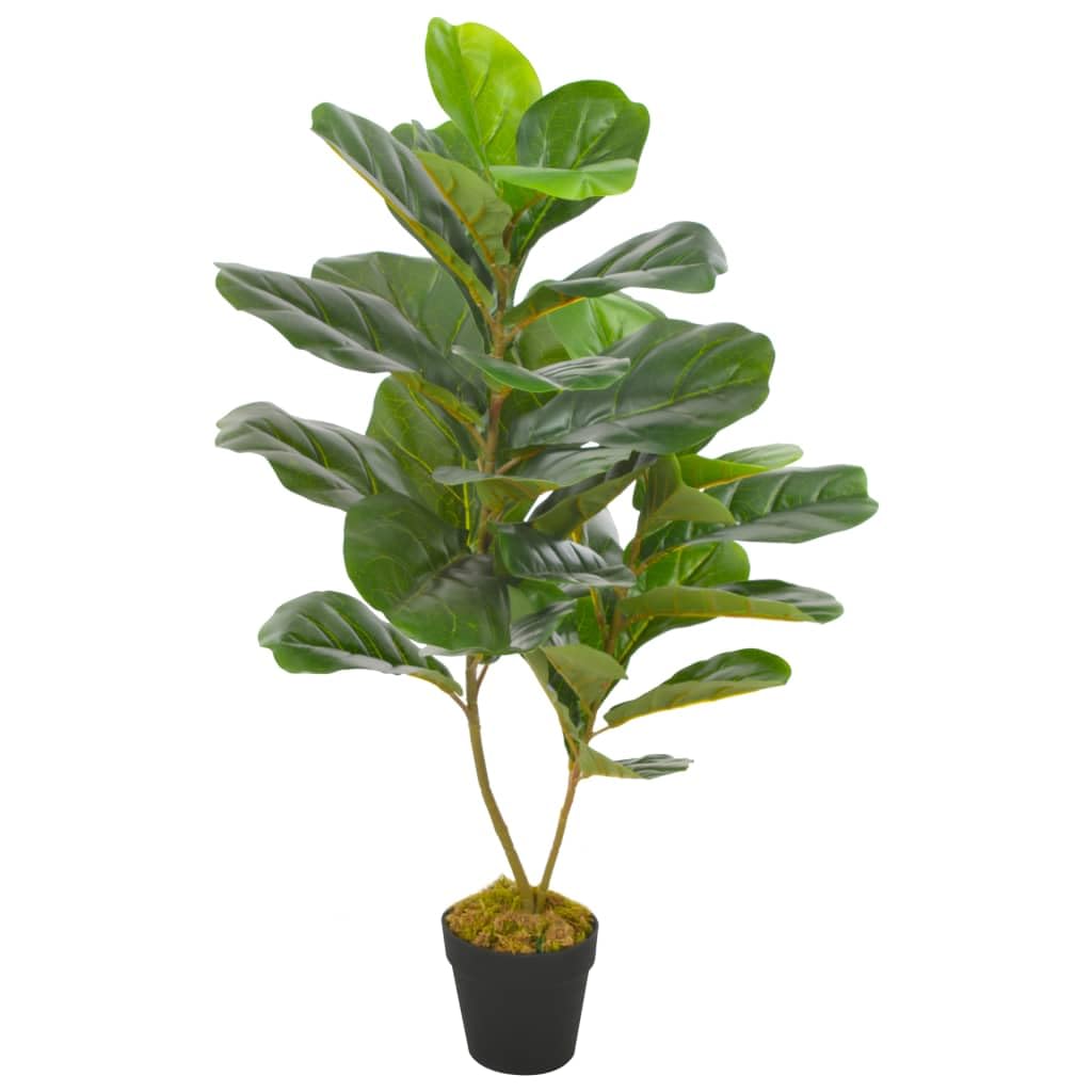 Pianta artificiale Ficus con vaso, 90 cm, verde