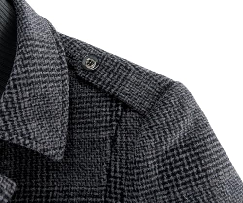 Image of APTRO Men's Pea Coat Wool Jacket Windbreaker Single Breasted Winter Coat