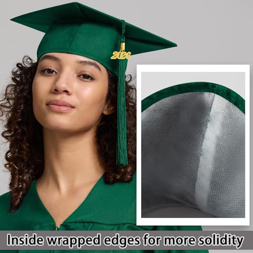 Image of 2026 Graduation Cap and Gown Matte Unisex for High School Bachelor | Heavyweight Matte Polyester, Zipper Closure, Adjustable Cap with 2026 Tassel, Sizes 39-60, Bulk Orders Available