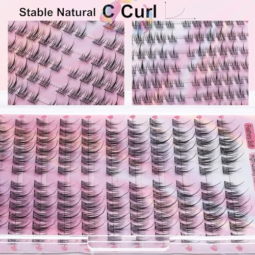 EMEDA Manga Lash Clusters Kit, Individual Lashes Wispy & Natural Cluster Lashes with Bond and Seal Tweezers - Image 3