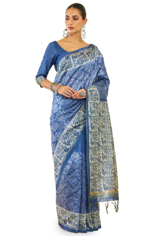 Soch tussar silk saree in tussar silk – image 1