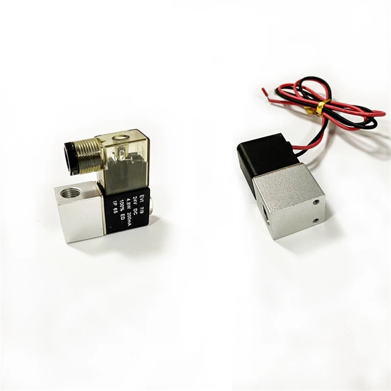 Aluminiowy pneumatyczny elektryczny zawór elektromagnetyczny, 2-drożny, 12V DC, normalnie zamknięty, szybka reakcja dla powietrza, gazu i wody N/C (Bsp-12vdc-leading drut, 1/8 cala)